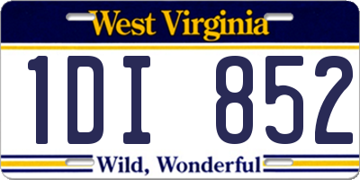 WV license plate 1DI852