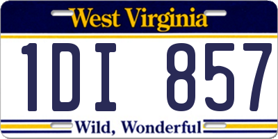 WV license plate 1DI857