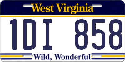 WV license plate 1DI858