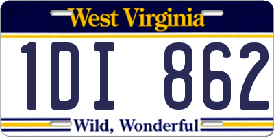 WV license plate 1DI862
