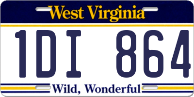 WV license plate 1DI864