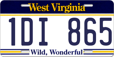 WV license plate 1DI865