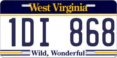 WV license plate 1DI868
