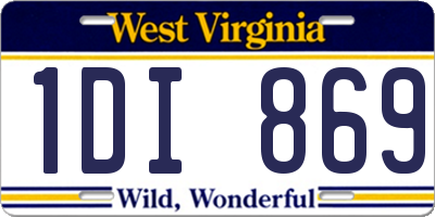 WV license plate 1DI869