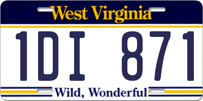 WV license plate 1DI871