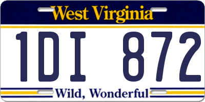 WV license plate 1DI872