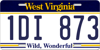 WV license plate 1DI873