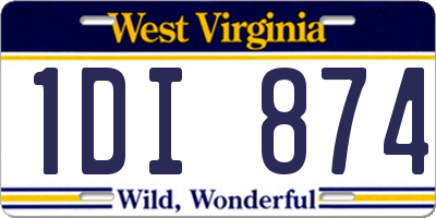 WV license plate 1DI874