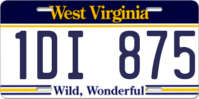 WV license plate 1DI875