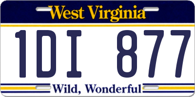 WV license plate 1DI877