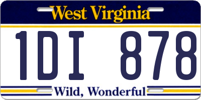 WV license plate 1DI878