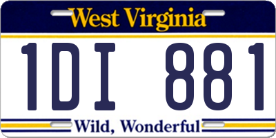 WV license plate 1DI881