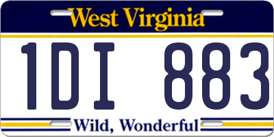 WV license plate 1DI883