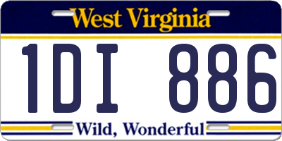 WV license plate 1DI886