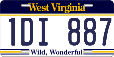 WV license plate 1DI887