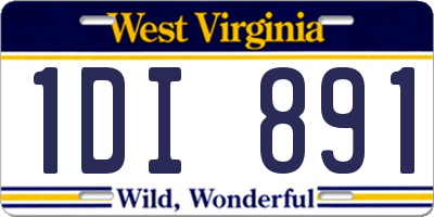 WV license plate 1DI891