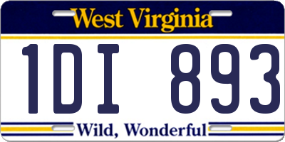 WV license plate 1DI893
