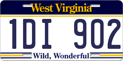 WV license plate 1DI902