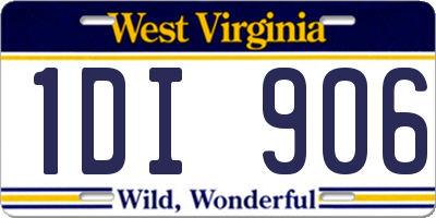 WV license plate 1DI906