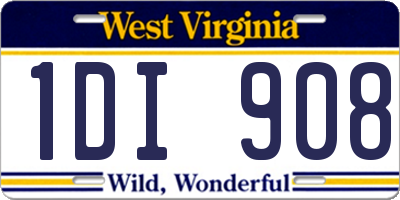 WV license plate 1DI908