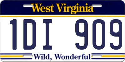 WV license plate 1DI909