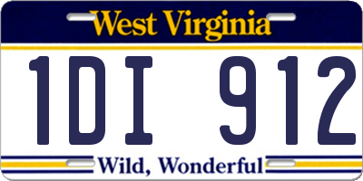 WV license plate 1DI912