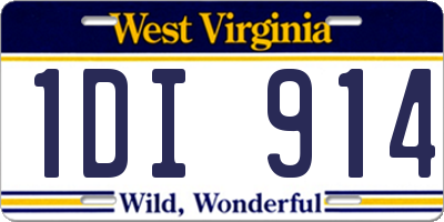 WV license plate 1DI914
