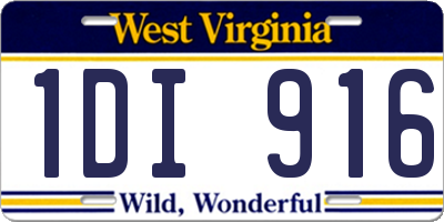 WV license plate 1DI916