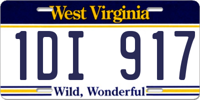 WV license plate 1DI917
