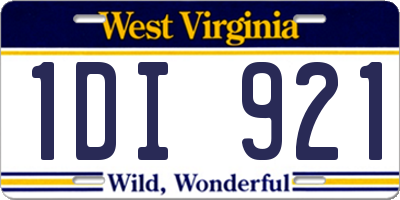 WV license plate 1DI921