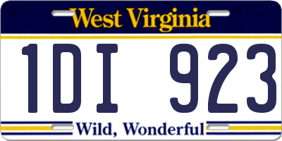 WV license plate 1DI923