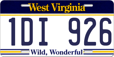 WV license plate 1DI926