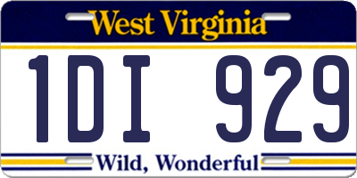 WV license plate 1DI929