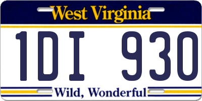 WV license plate 1DI930