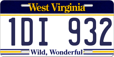 WV license plate 1DI932