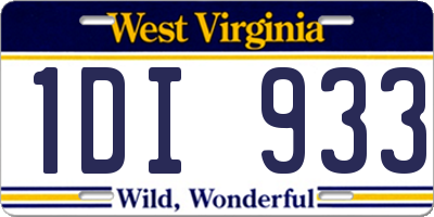 WV license plate 1DI933