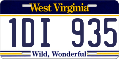 WV license plate 1DI935