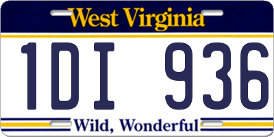 WV license plate 1DI936
