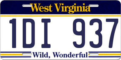 WV license plate 1DI937