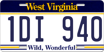 WV license plate 1DI940