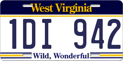 WV license plate 1DI942