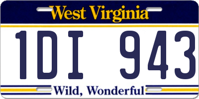 WV license plate 1DI943