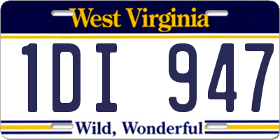 WV license plate 1DI947