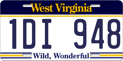 WV license plate 1DI948