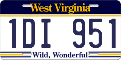WV license plate 1DI951