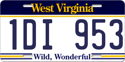 WV license plate 1DI953
