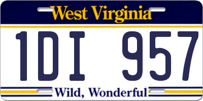 WV license plate 1DI957