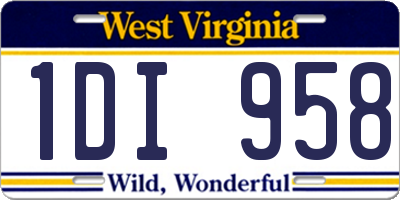 WV license plate 1DI958