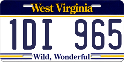 WV license plate 1DI965