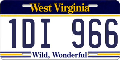 WV license plate 1DI966